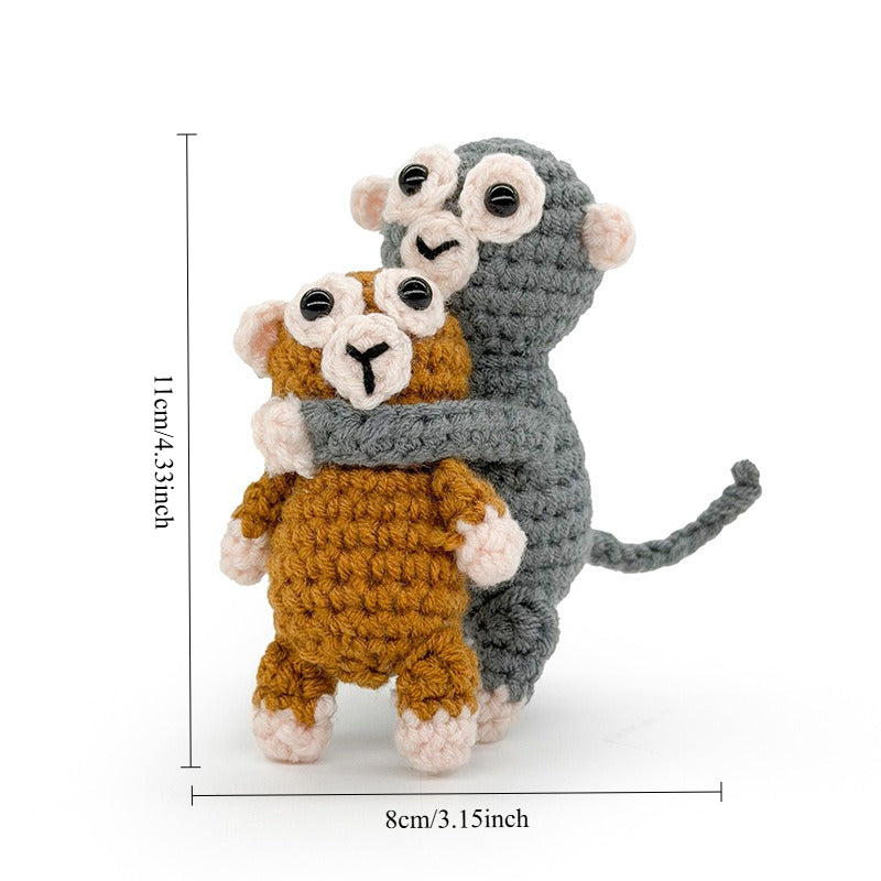 Crochet Monkey Keychain Handmade Plush Bag Charm