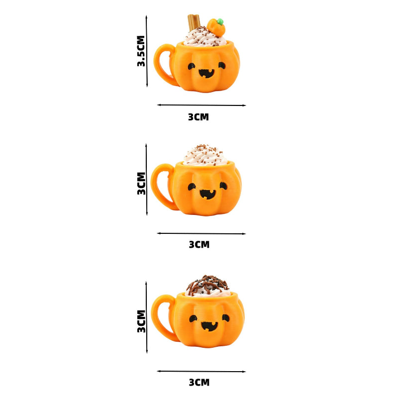Halloween 3D Printed PLA Pumpkin Cup Keychain Fidget Charm