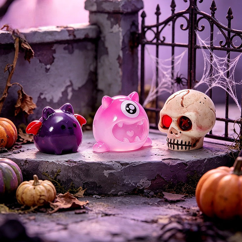 Halloween Resin Glow In The Dark Mini Figurines Cute Spooky Decor