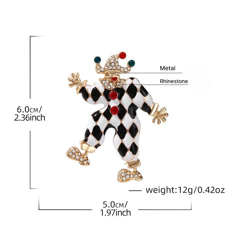 Vintage Circus Clown Brooch Lapel Pin Accessory