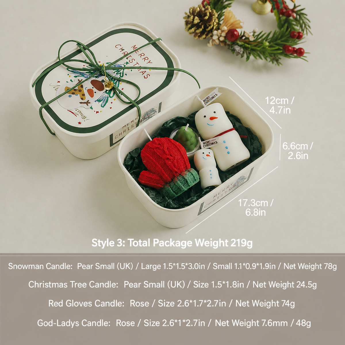 Christmas Scented Candle Gift Set Holiday Decor Collection