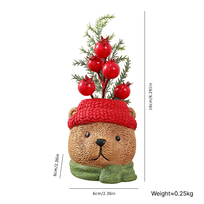 Foam Cement Christmas Character Planter Holiday Tabletop Decor