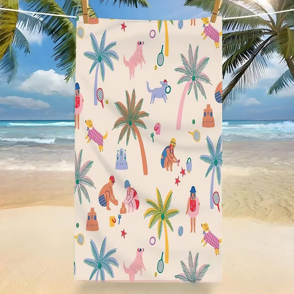 Microfiber Beach Towel Tropical Pool Travel Bath Towel