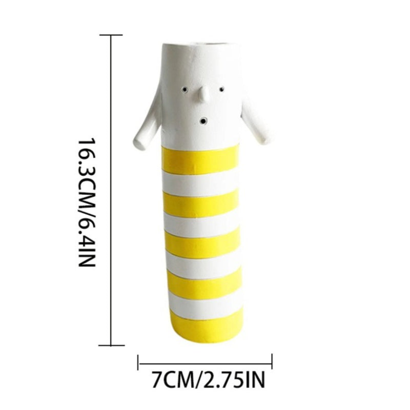 Cute Handmade Character Ceramic Vase for Home Table Decor