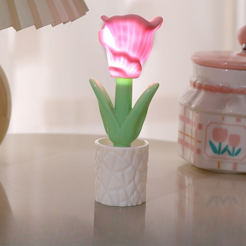 Mini DIY Flower LED Night Light Desk Decor Lamp