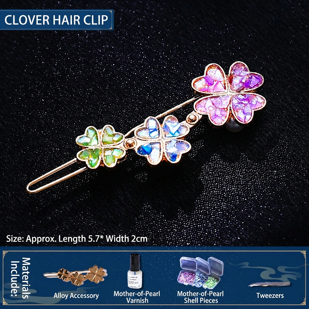 DIY Mother of Pearl Brooch Hair Clip Craft Kit