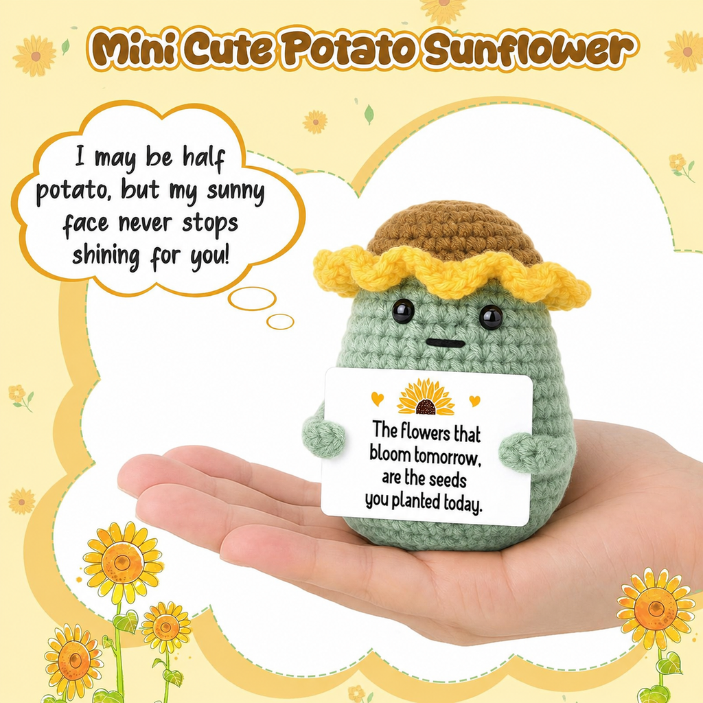 Handmade Crochet Positive Message Potato Plush Gift Decor