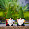 Moss Hat Garden Gnome Resin Figurines Cute Yard Dwarf Decor