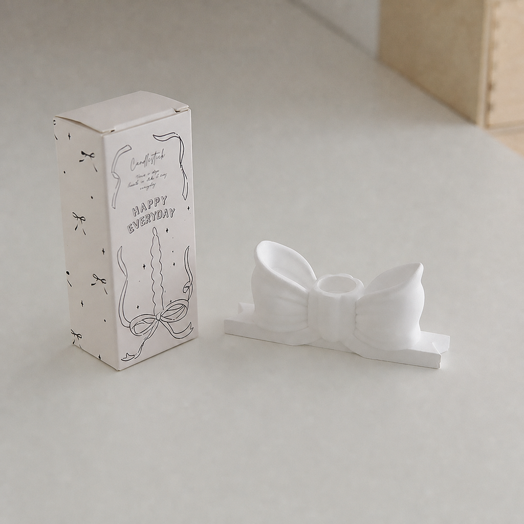 Bow Knot Candle Holder Decorative Tray Accent for Home Decor
