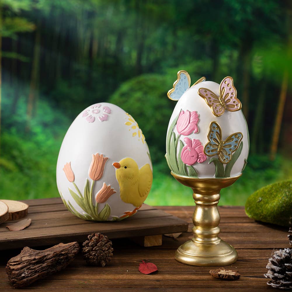 Easter Egg Resin Figurine for Home and Living Room Decor