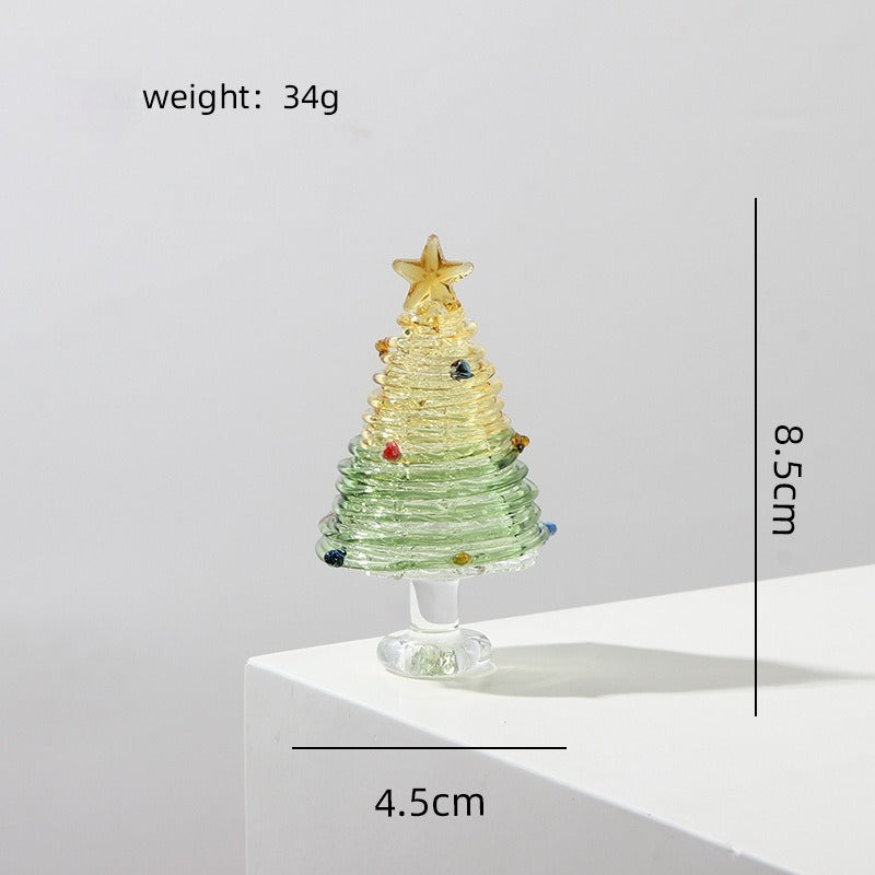 Glass Christmas Tree Tabletop Decoration Holiday Home Decor