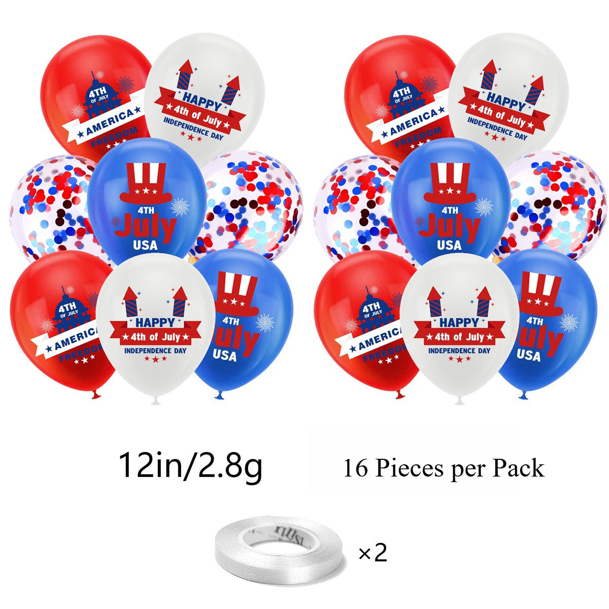Fourth of July Party Decoration Kit USA Banner Balloons Set