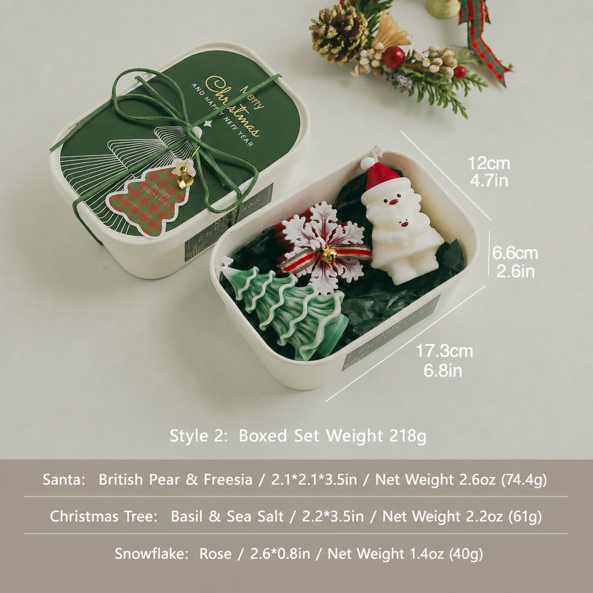 Christmas Scented Candle Gift Set Holiday Decor Collection
