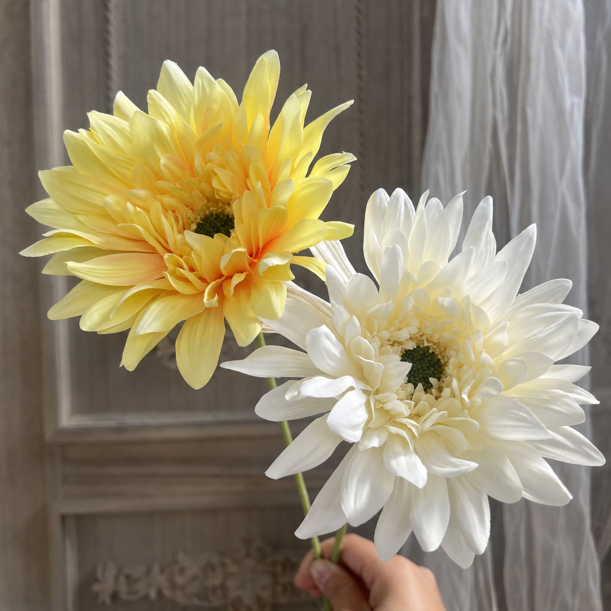 Artificial Dahlia Faux Flower Bouquet Gerbera Home Decor