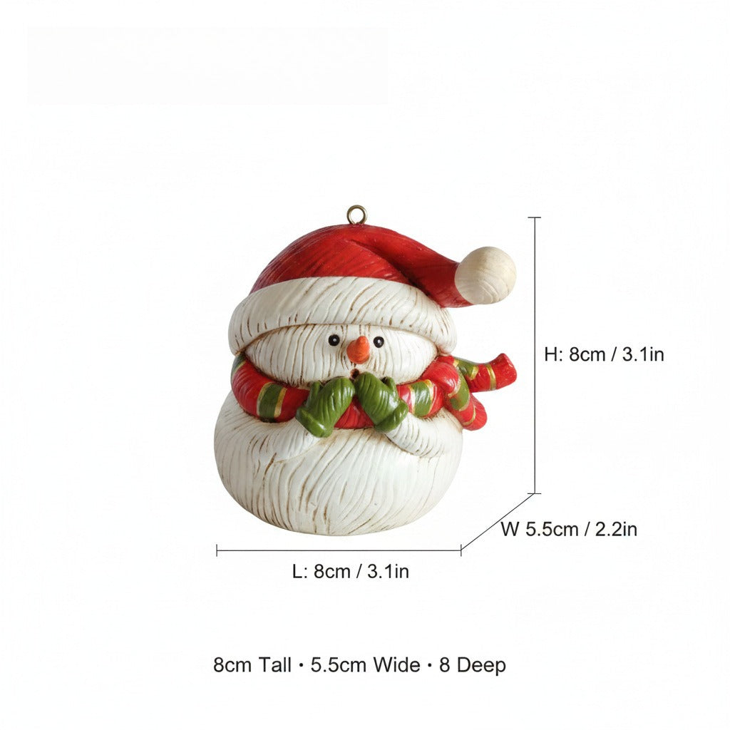 Christmas Snowman Ornament Resin Holiday Decor