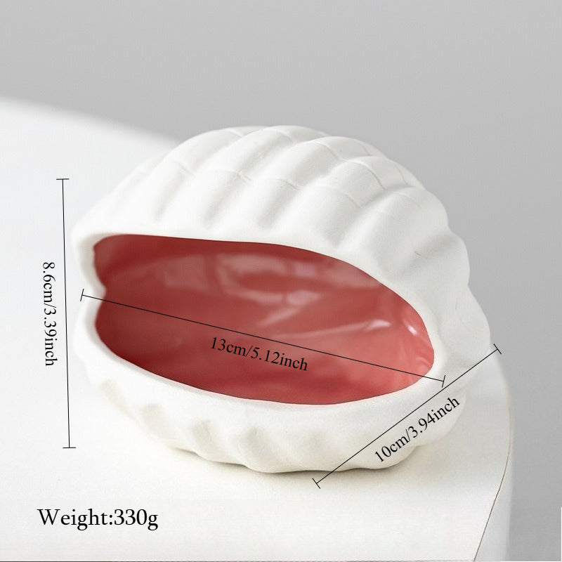 Ceramic Seashell Jewelry Tray Decorative Trinket Dish
