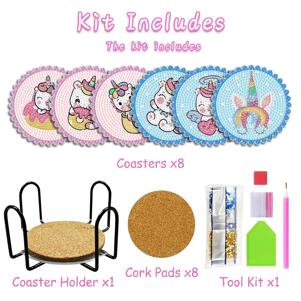 DIY Diamond Painting Coaster Kit Creative Craft Set