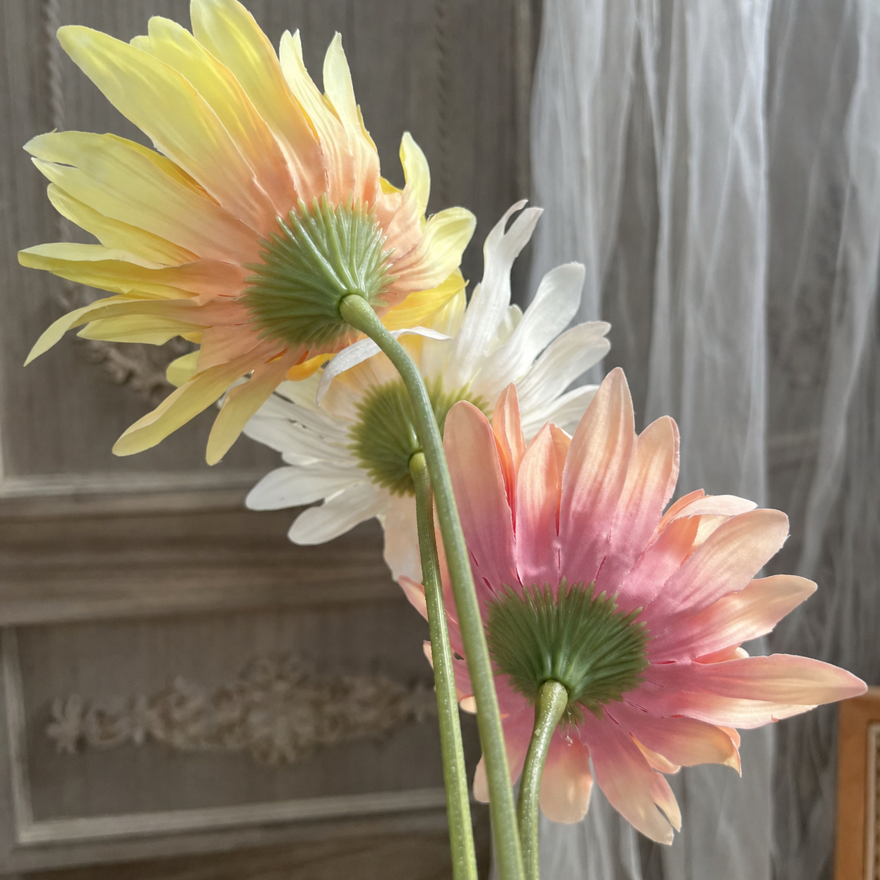 Artificial Dahlia Faux Flower Bouquet Gerbera Home Decor