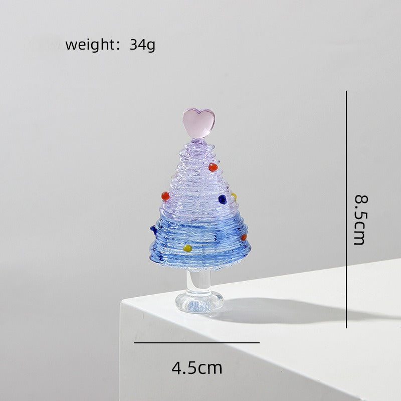 Glass Christmas Tree Tabletop Decoration Holiday Home Decor
