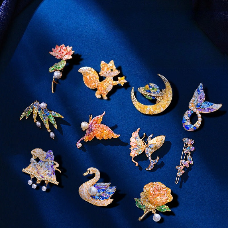 DIY Mother of Pearl Brooch Hair Clip Craft Kit