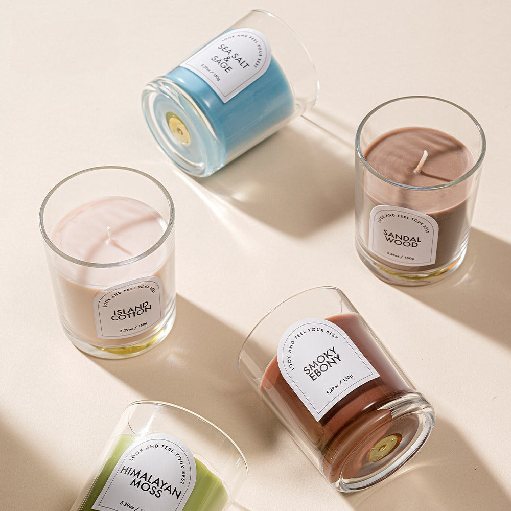 Soy Wax Scented Candle Glass Jar Home Decor Gift