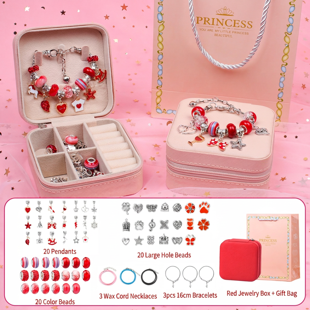 Girls DIY Charm Bracelet Jewelry Making Gift Set