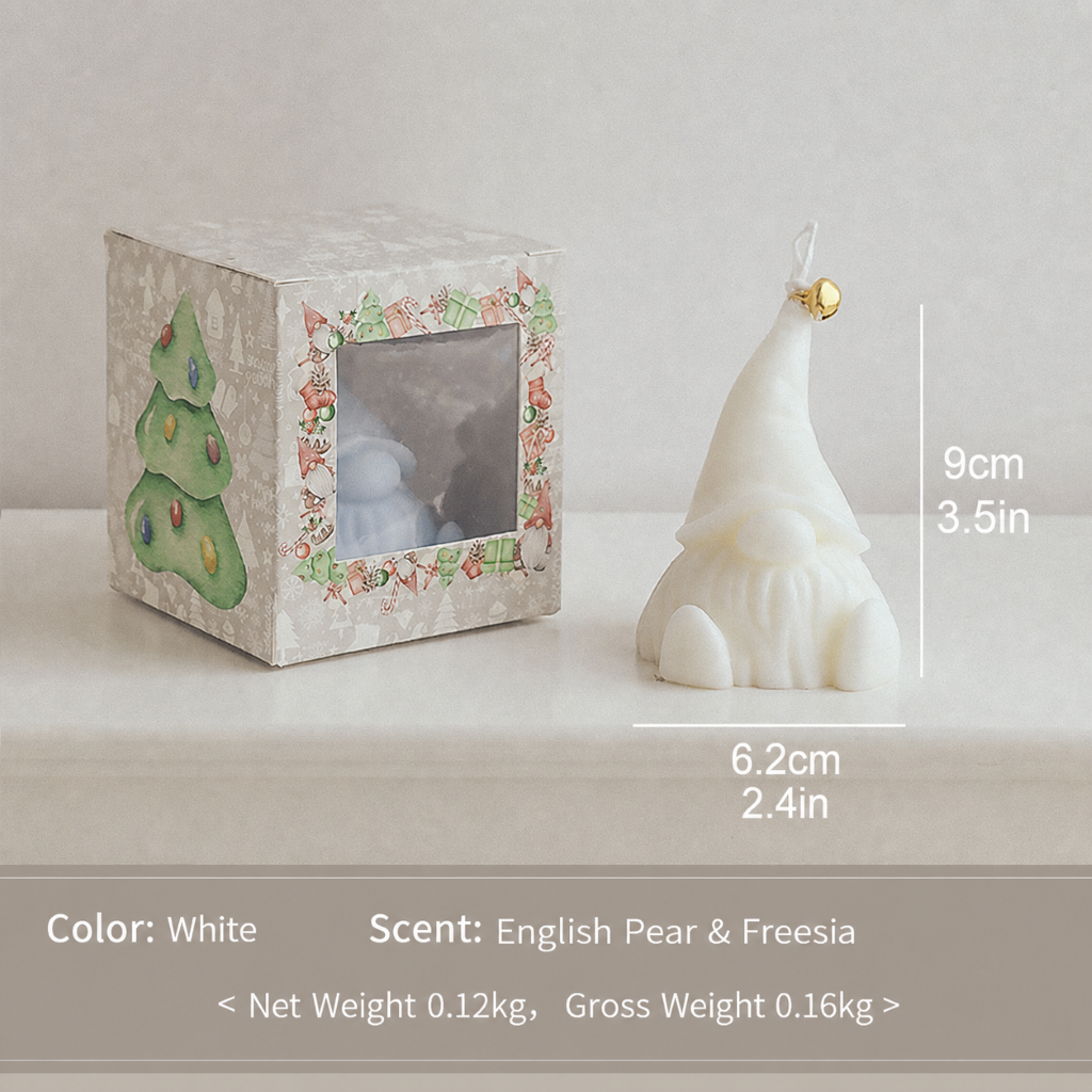 Christmas Gnome Scented Candle Holiday Decorative Gift