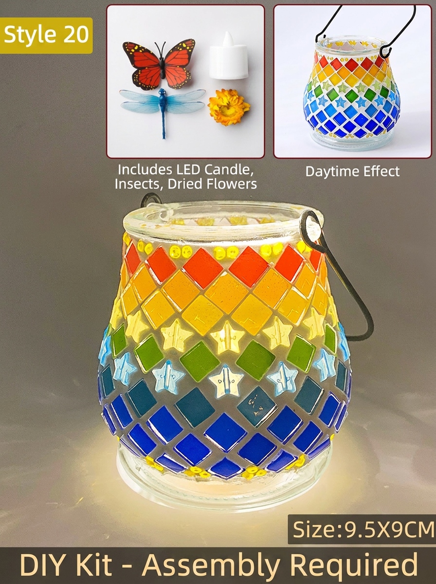 DIY Mosaic Lamp Kit Glass Art Craft Night Light Project