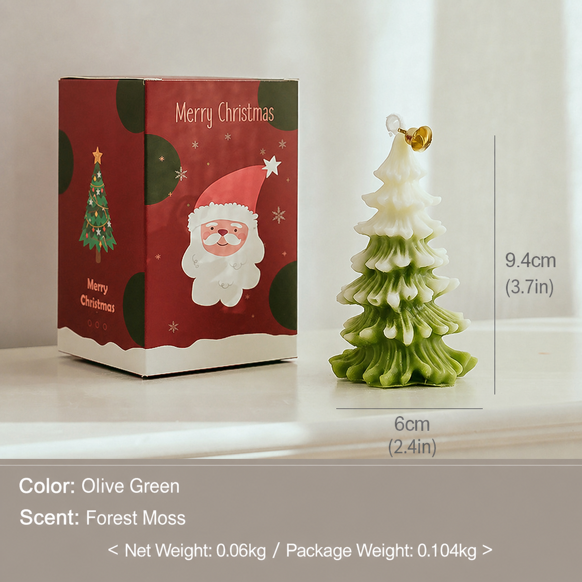 Christmas Tree Shaped Scented Candle Holiday Home Decor Gift