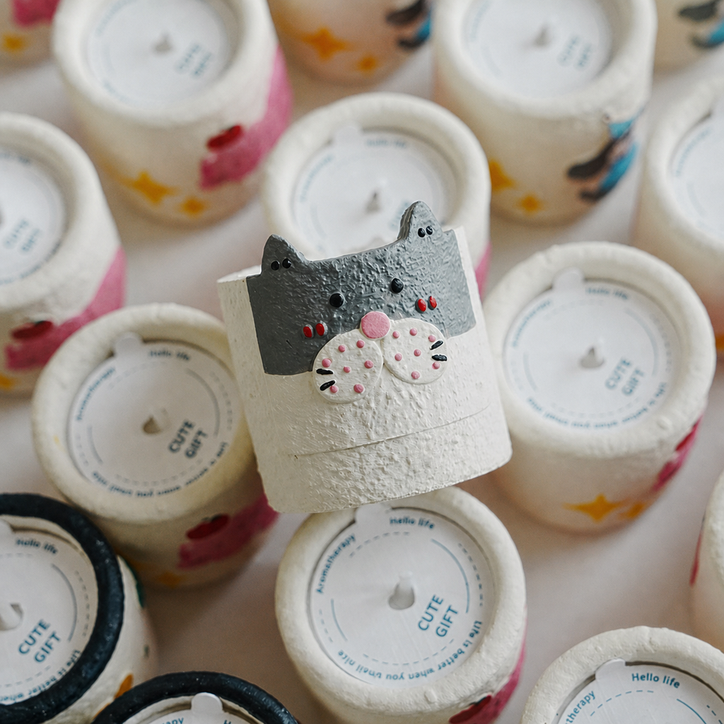 Plaster Animal Candle Holder Scented Wax Candle Home Decor Gift