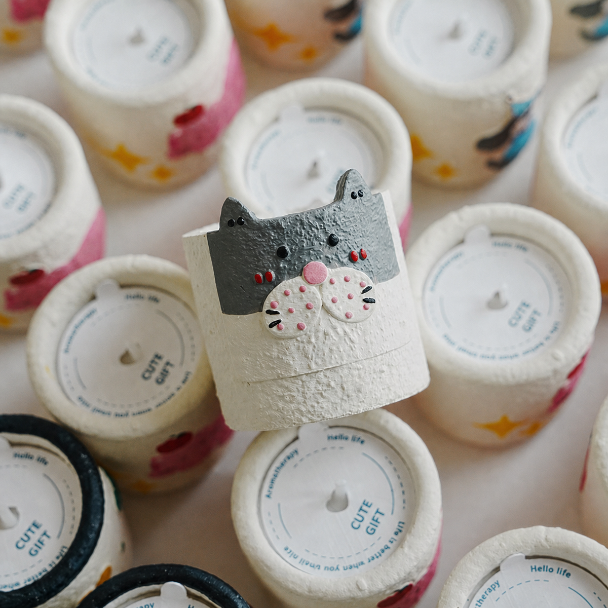 Plaster Animal Candle Holder Scented Wax Candle Home Decor Gift