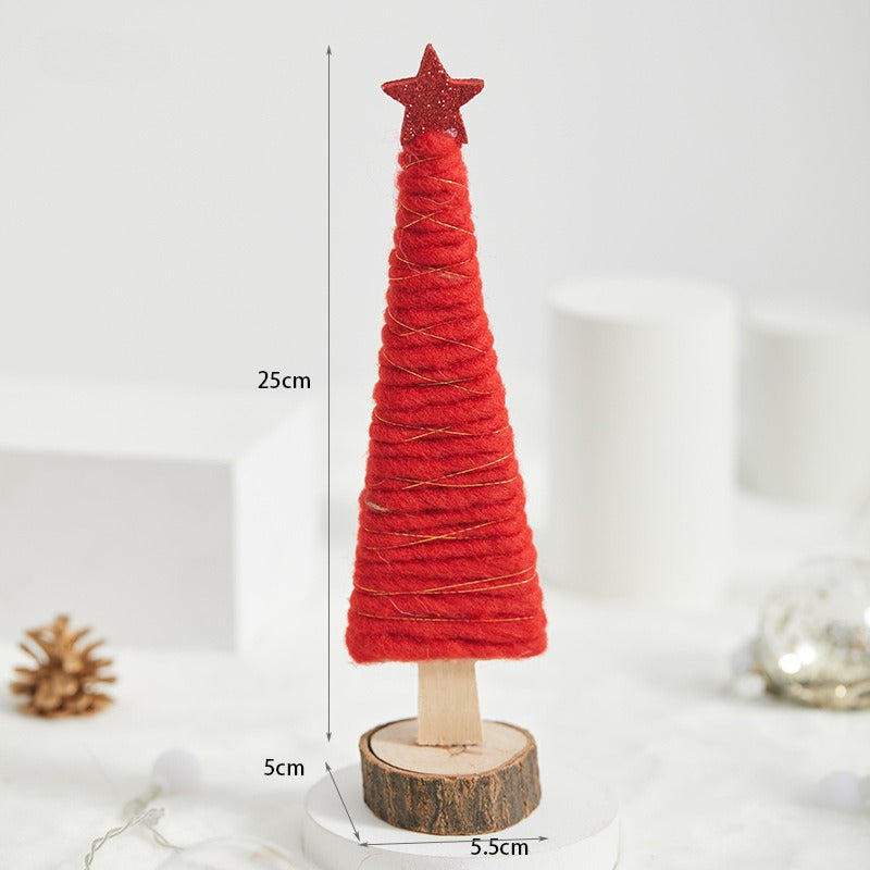 Wooden Wool Felt Christmas Reindeer Tabletop Decoration