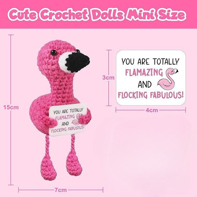 Handmade Crochet Flamingo Plush Positive Gift Decor