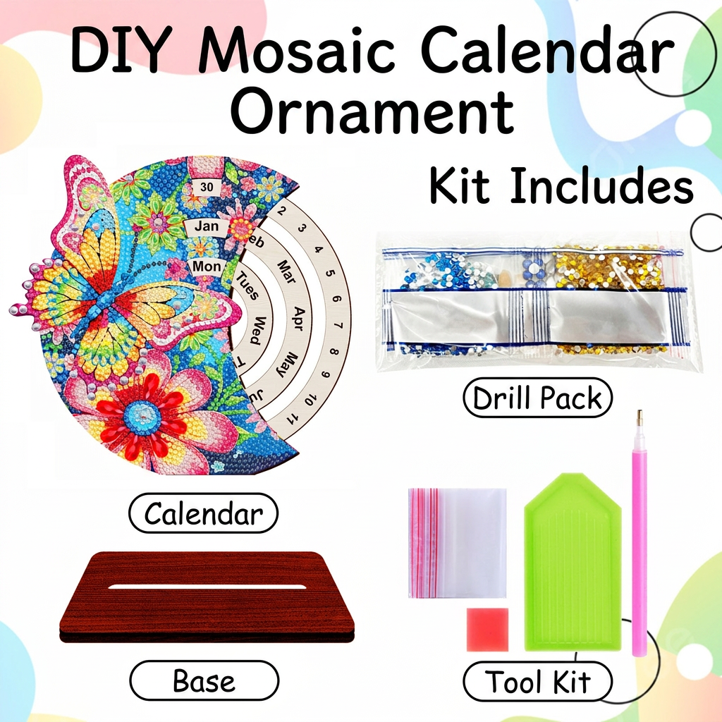 DIY Diamond Painting Desk Decor Kit Calendar Style Craft Set