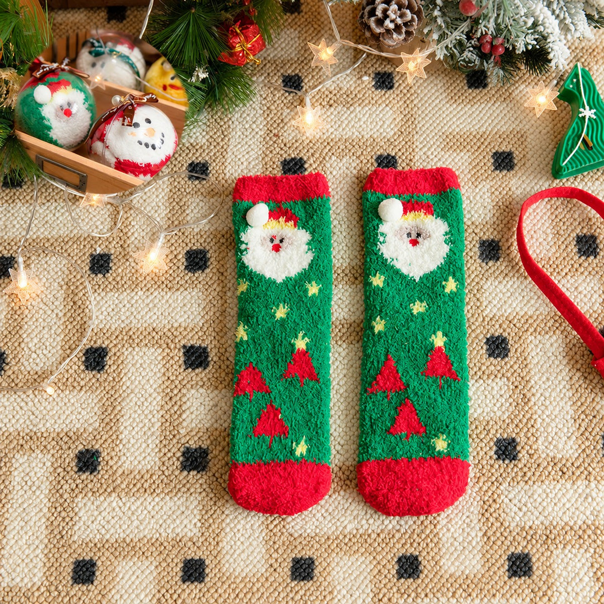 Christmas Fuzzy Socks Stocking Stuffers Gift Ball
