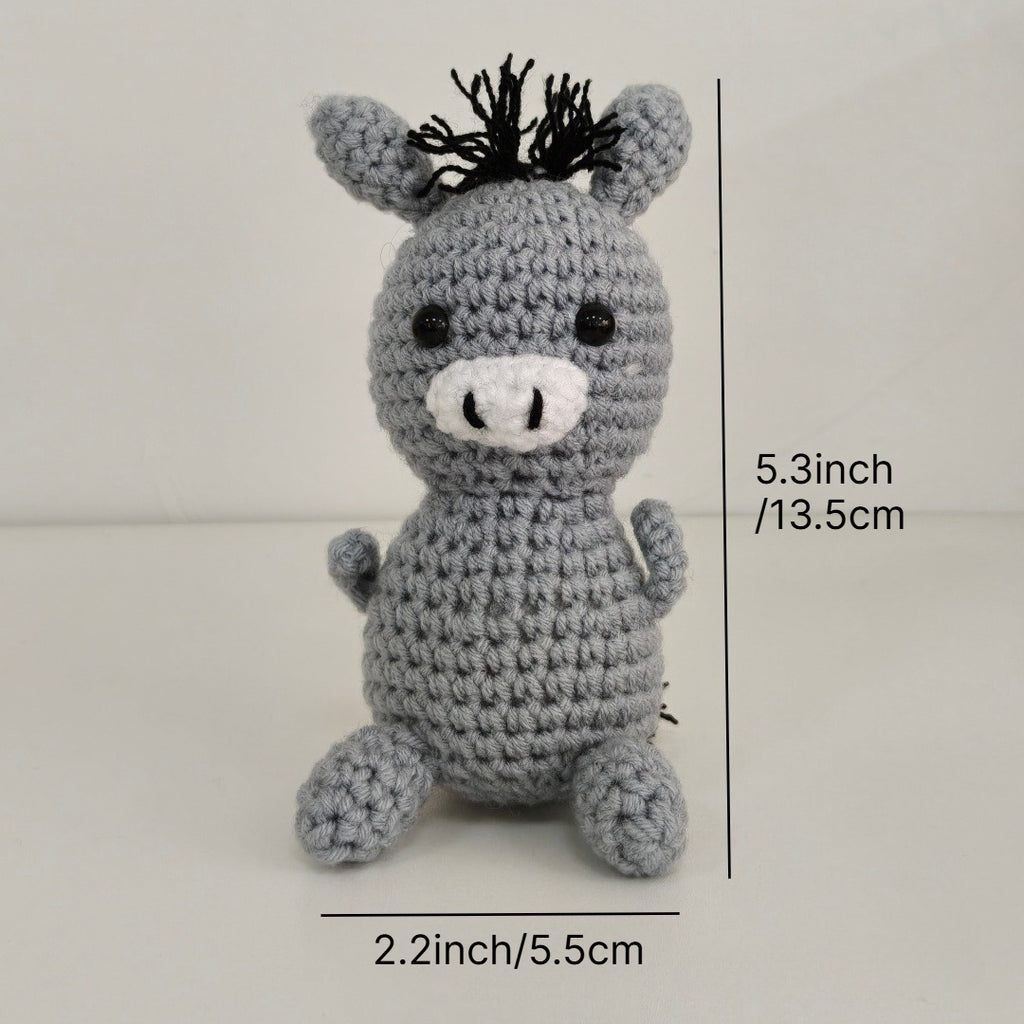 Handmade Crochet Donkey Plush Funny Gift Decor