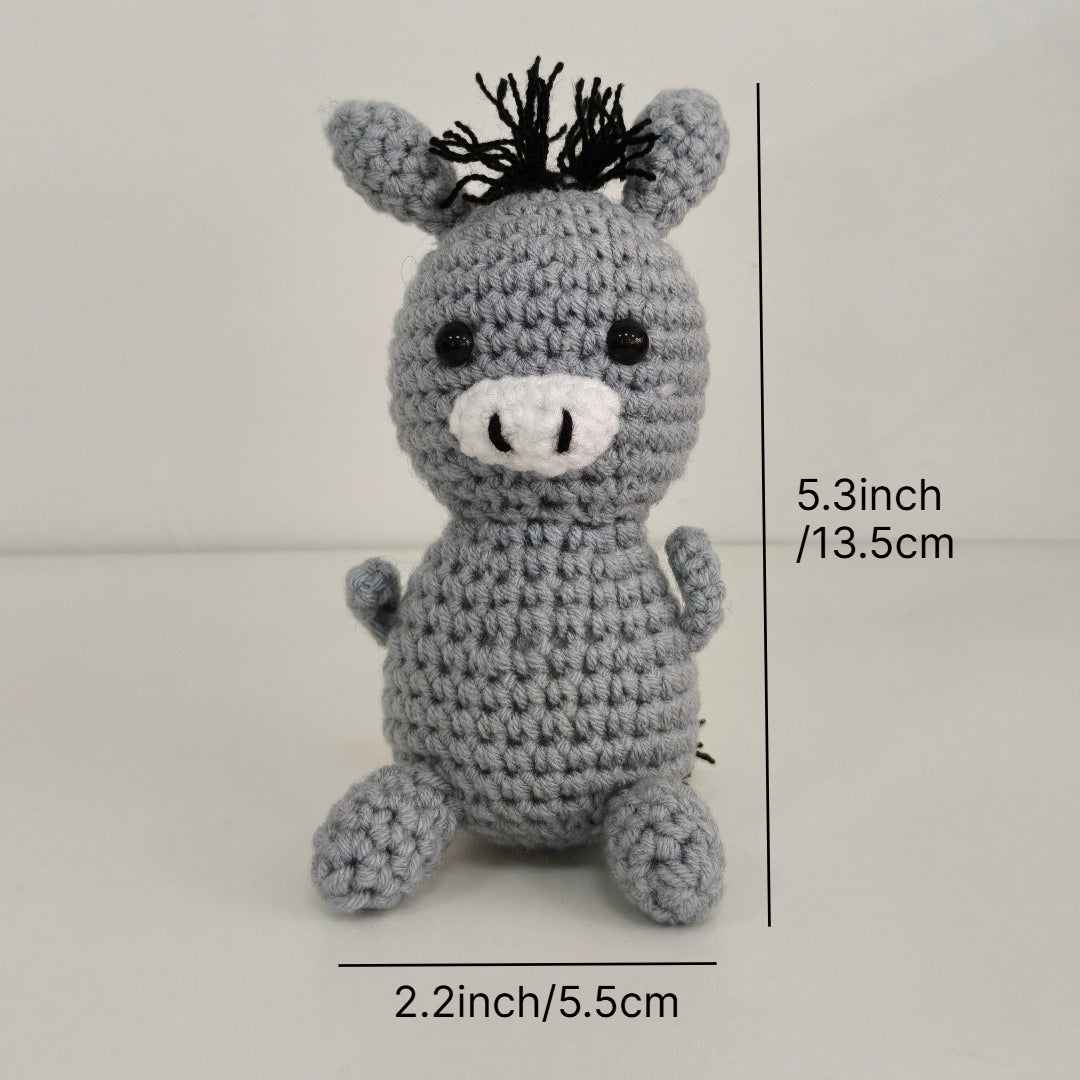 Handmade Crochet Donkey Plush Funny Gift Decor