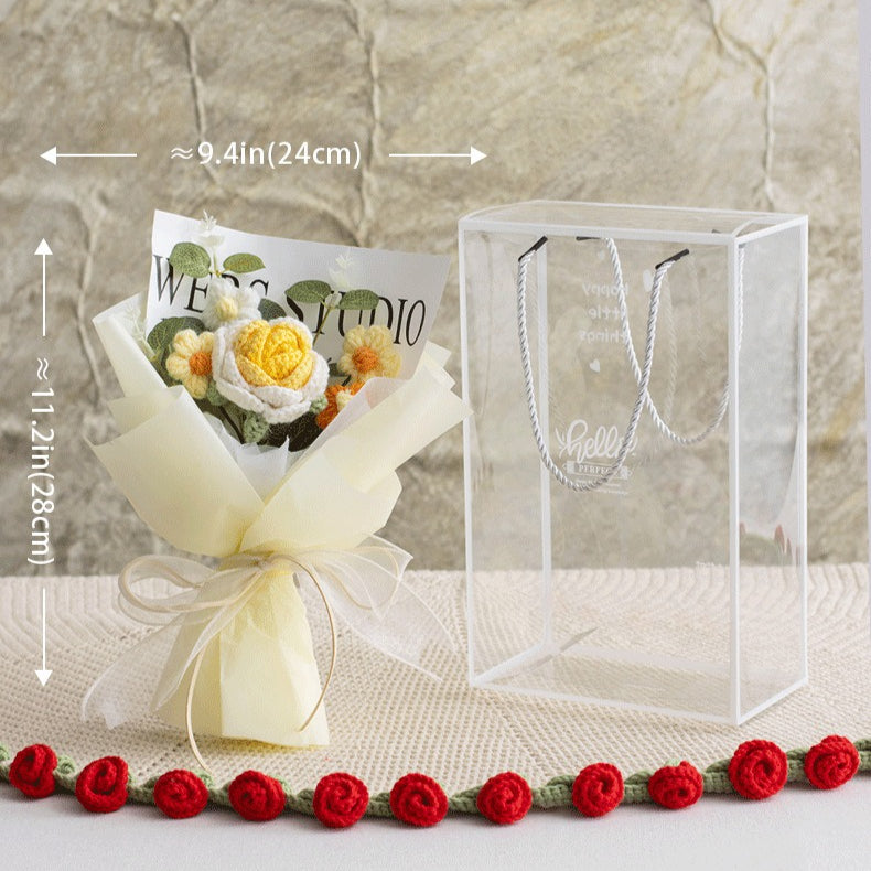 Handmade Crochet Flower Bouquet Desk Decor Gift