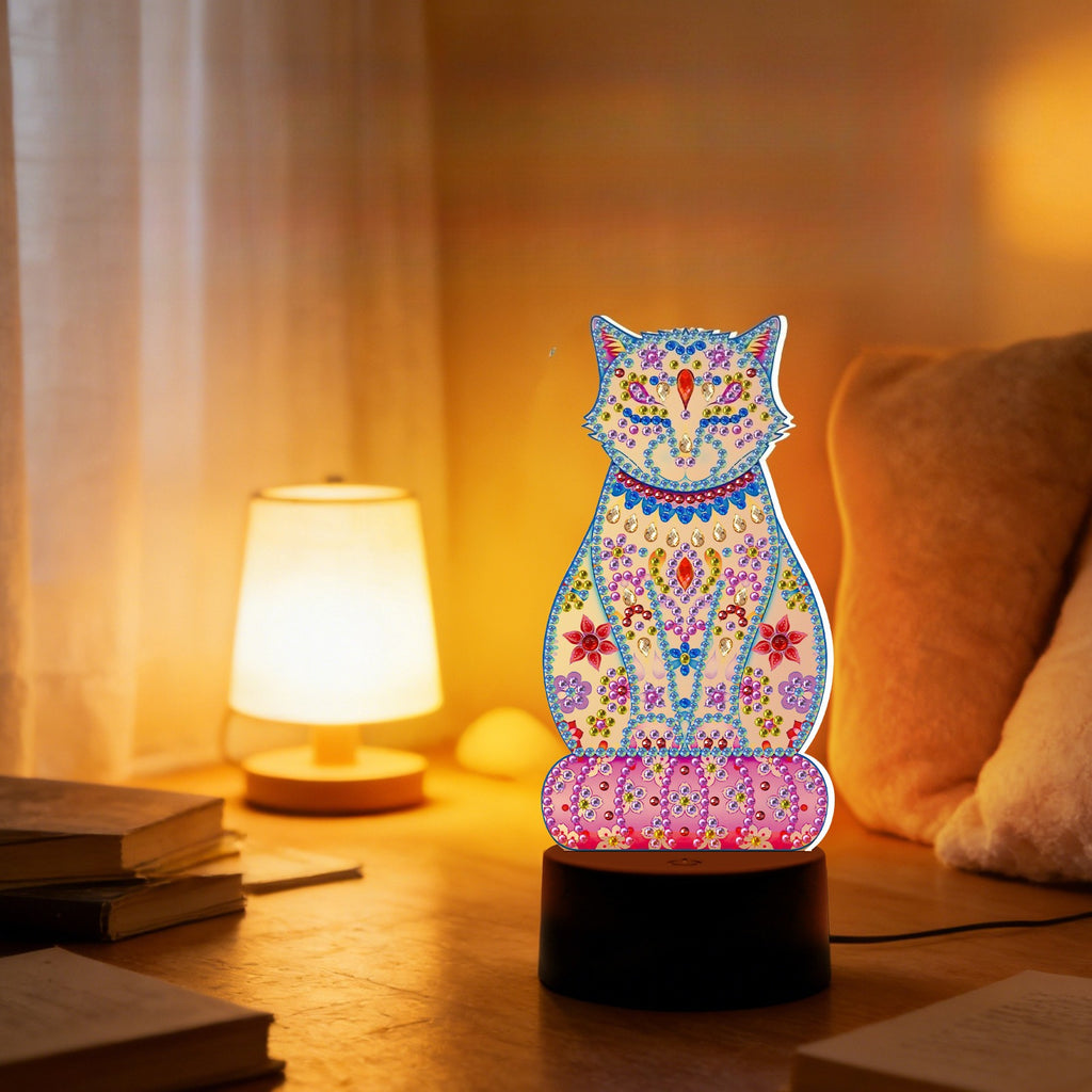 DIY Diamond Painting LED Night Light USB Desk Decor Kit
