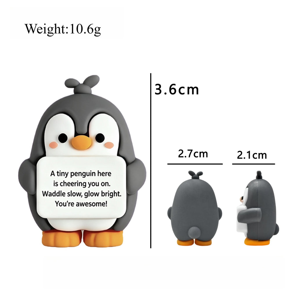 Penguin Desk Motivational Figure Cute Mini Ornament
