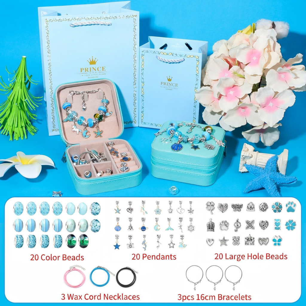 Girls DIY Charm Bracelet Jewelry Making Gift Set