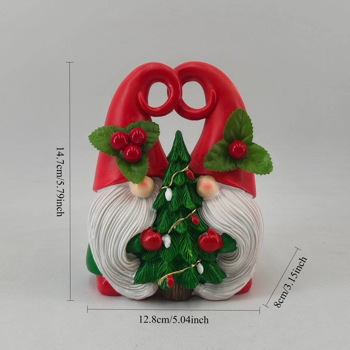 Resin Christmas Gnome Santa Tabletop Holiday Decor Figurine