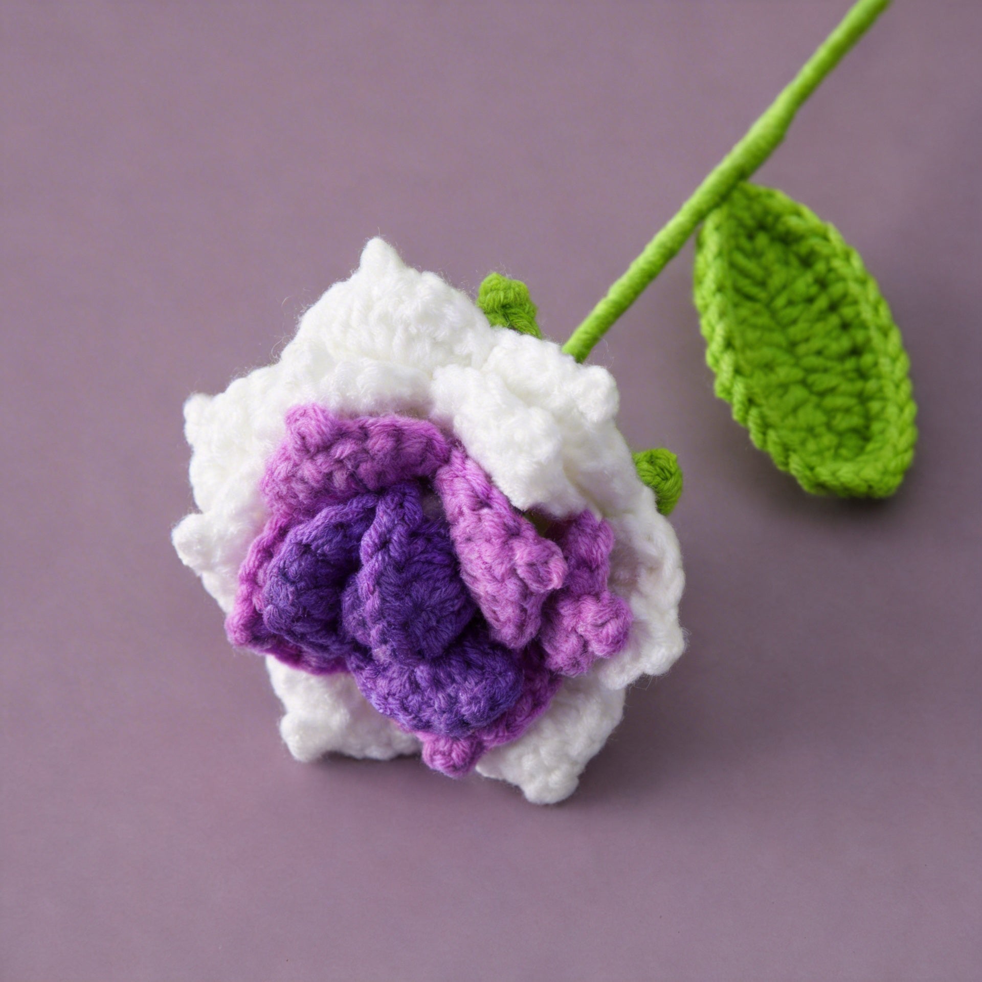 Handmade Crochet Rose Flower Decor Gift Knitted Bouquet