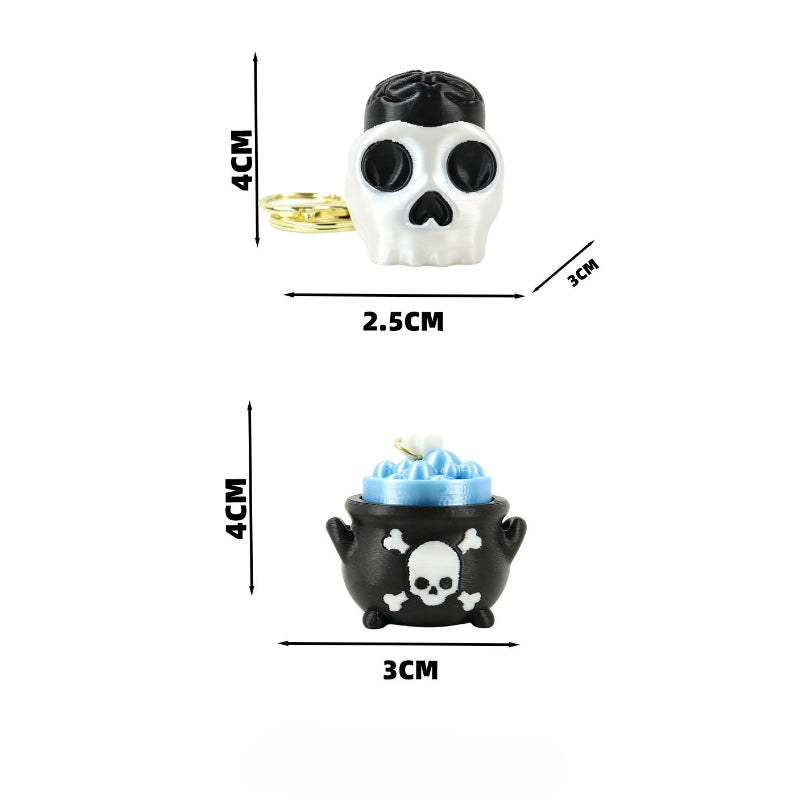 Halloween 3D Printed PLA Keychain Fidget Clicker Pumpkin Ghost Toy