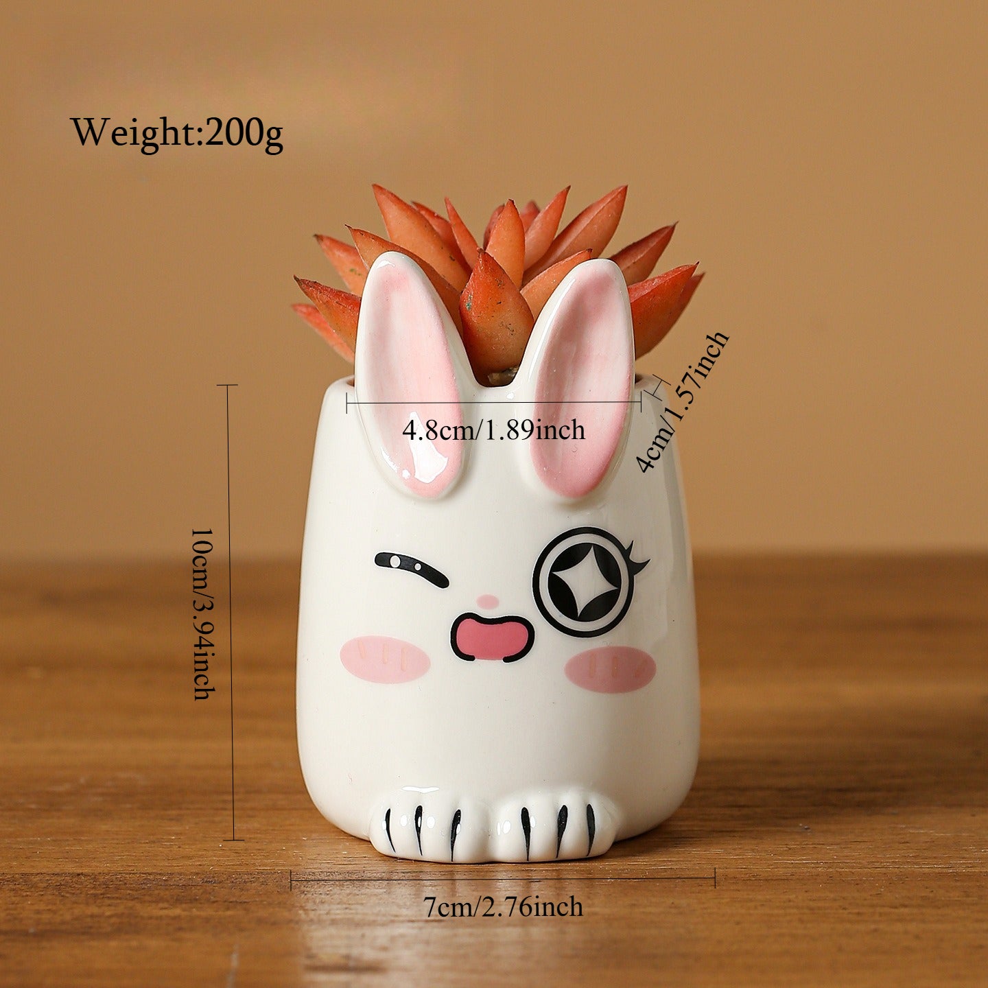 Cute Rabbit Ceramic Succulent Planter Decorative Flower Pot