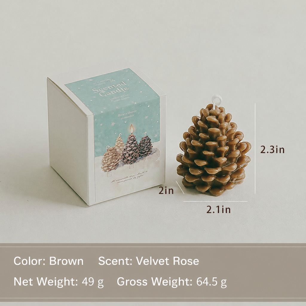 Pine Cone Scented Candle Decorative Christmas Home Decor