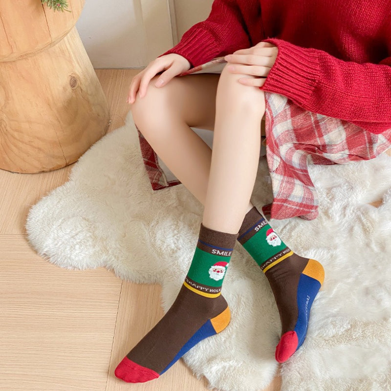 Cotton Blend Christmas Stocking Set Holiday Socks