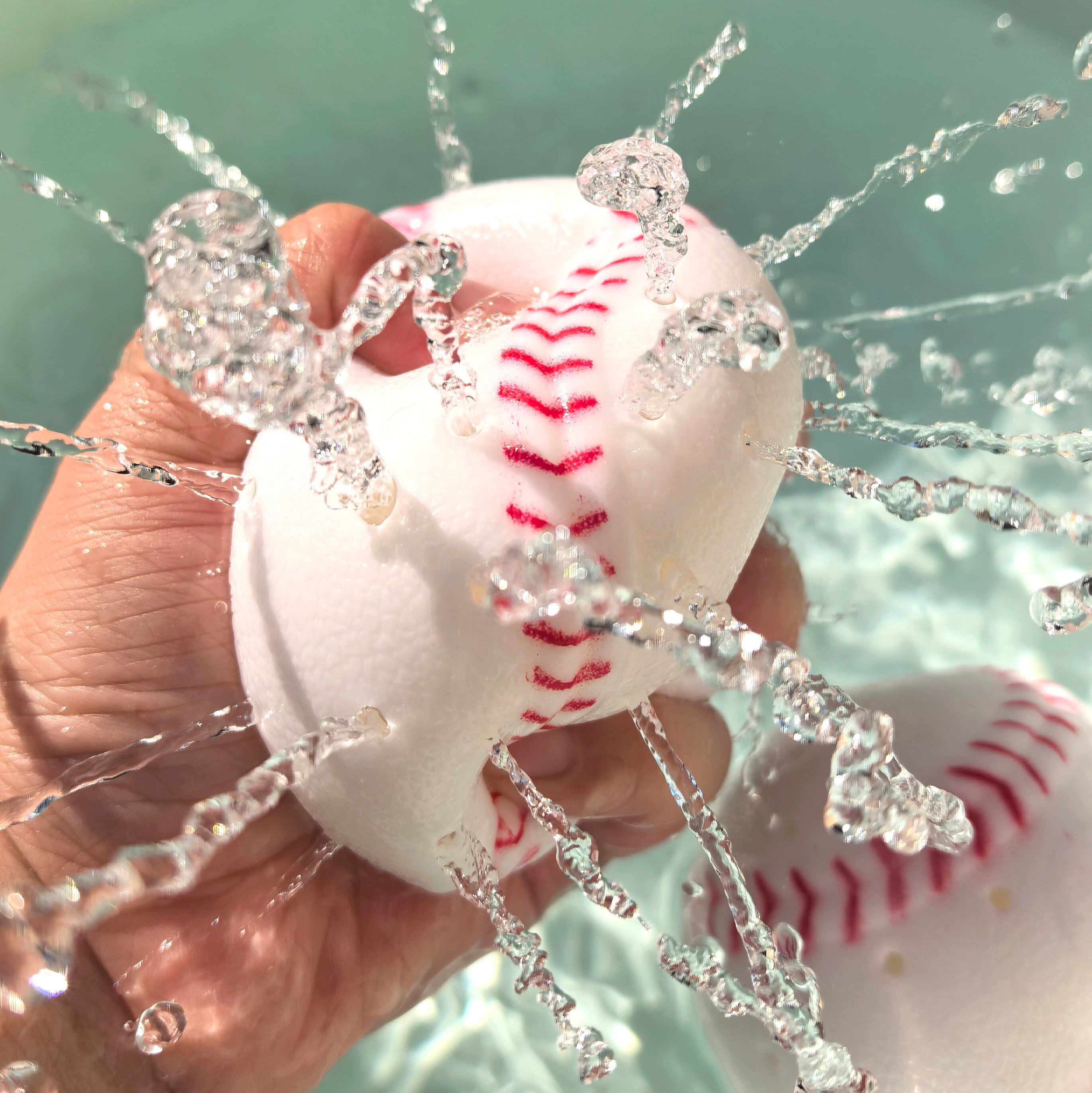 TPR Baseball Water Squishy Toy Spray Stress Relief Ball