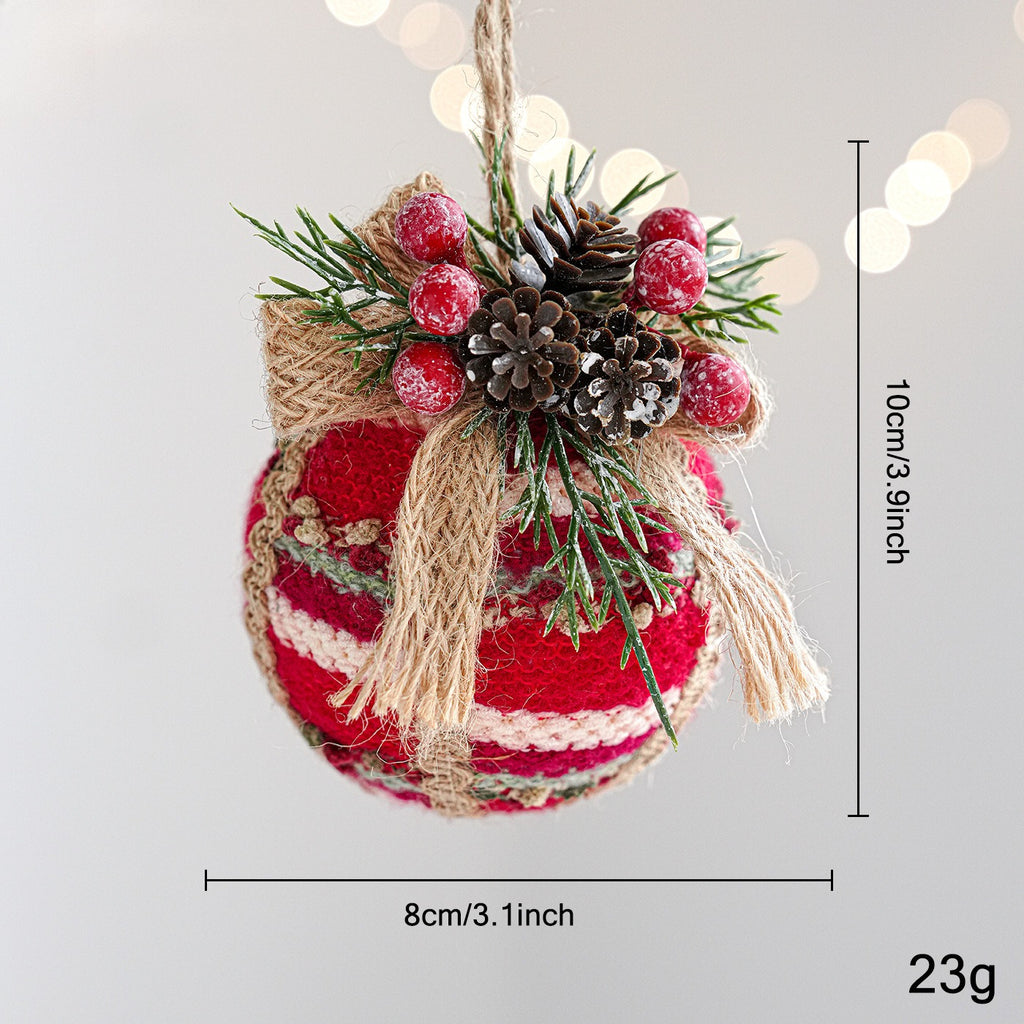 Yarn Christmas Ball Hanging Ornament Holiday Tree Decor