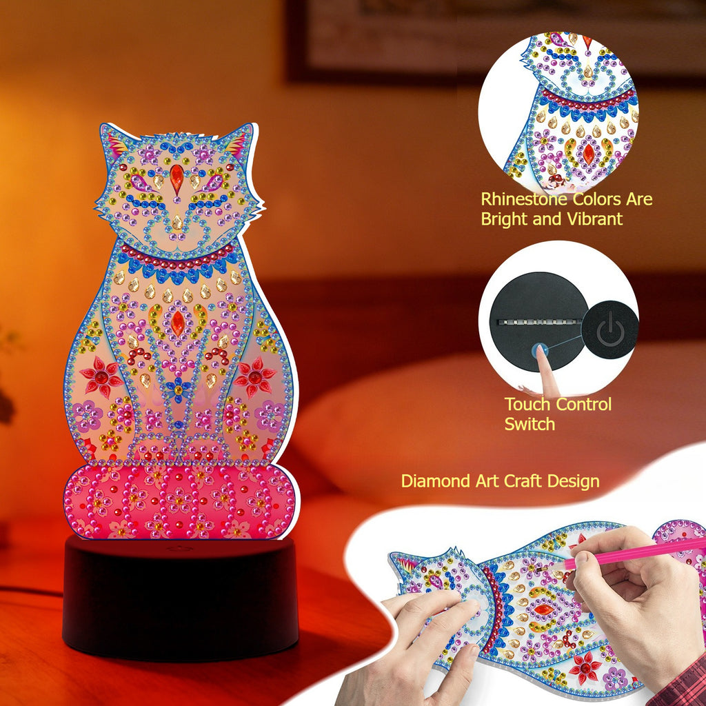 DIY Diamond Painting LED Night Light USB Desk Decor Kit